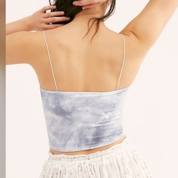 Free People Brami Washed Blue Grey Tie Dye Tank - Picture 3 of 6